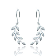diamond-leaf-silver-hook-earring